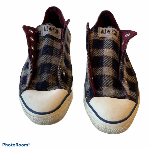 CONVERSE All Star Black & Red Check Low Top Size 8